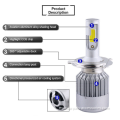 Automóvil nuevo 6000K H4 C6 3800LM 36W Kit